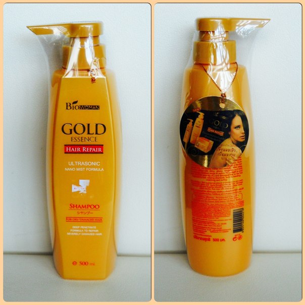 Натуральный шампунь из Тайланда для ослабленных волос BioWoman Gold essence hair repair shampoo купить в Москве и Московской области.